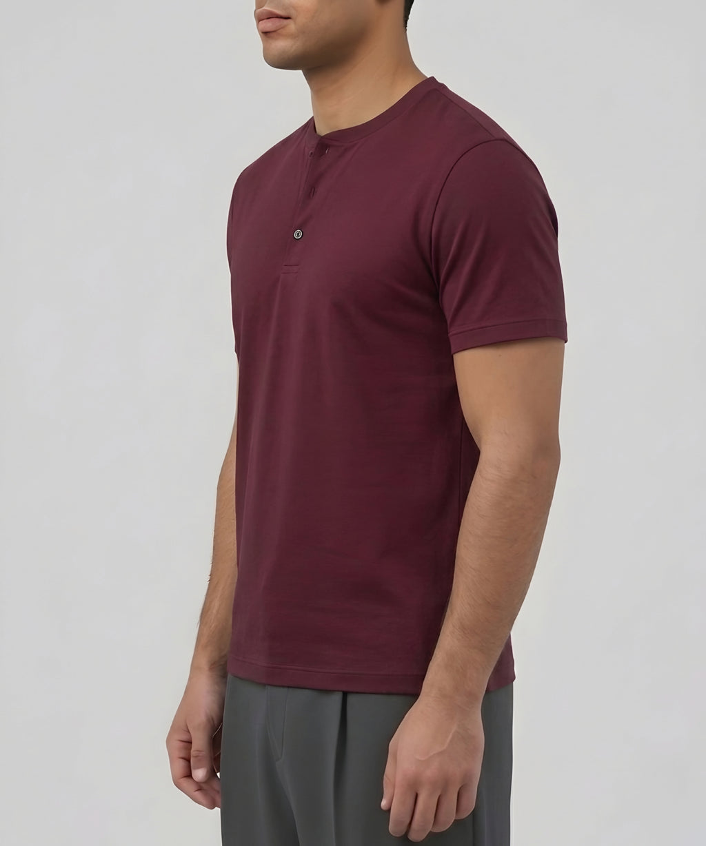 Henley Shirt - Burgundy