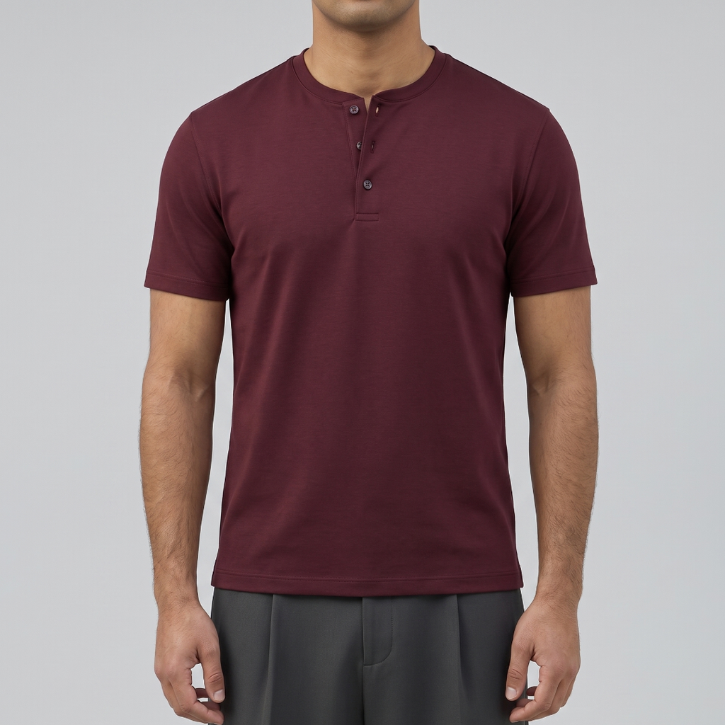 Henley Shirt - Burgundy