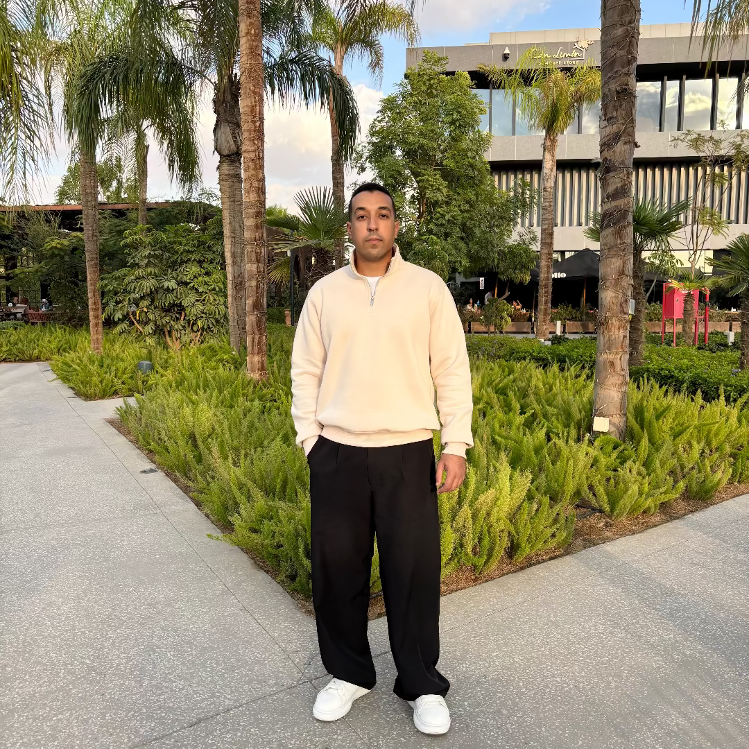 Quarter Zipper Sweatshirt - Cream Beige (Unisex)