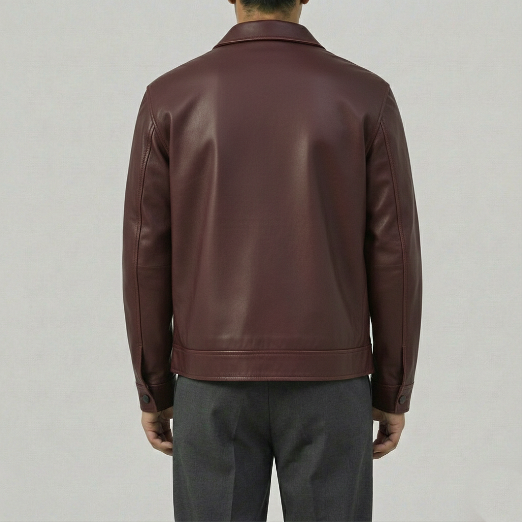 Libre Leather Jacket - Burgundy (Unisex)