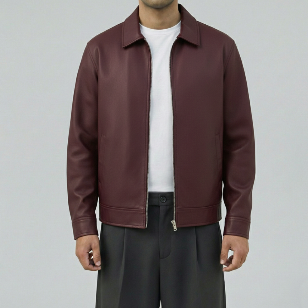 Libre Leather Jacket - Burgundy (Unisex)